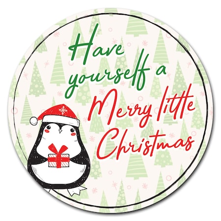 Merry Little Christmas Circle Corrugated Plastic Sign